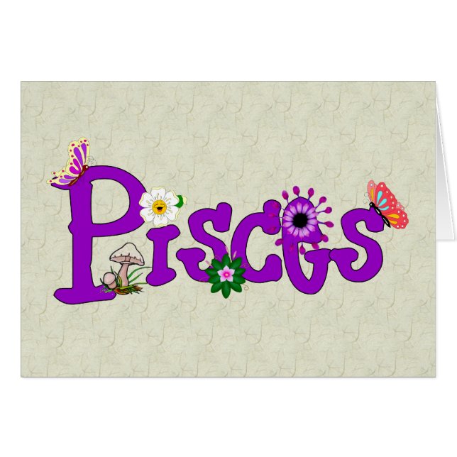 Cartão Flores dos peixes (Frente horizontal)