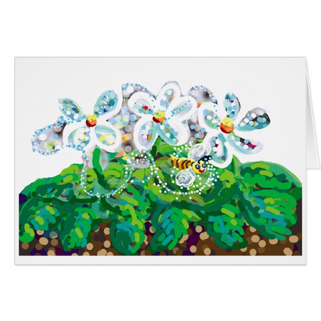 Cartão flores e abelha (Frente Horizontal)