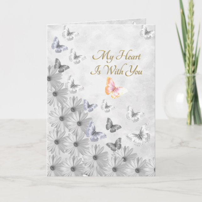 Cartão Flores e Borboletas Simpatia/Cartão de Condolência (Frente)