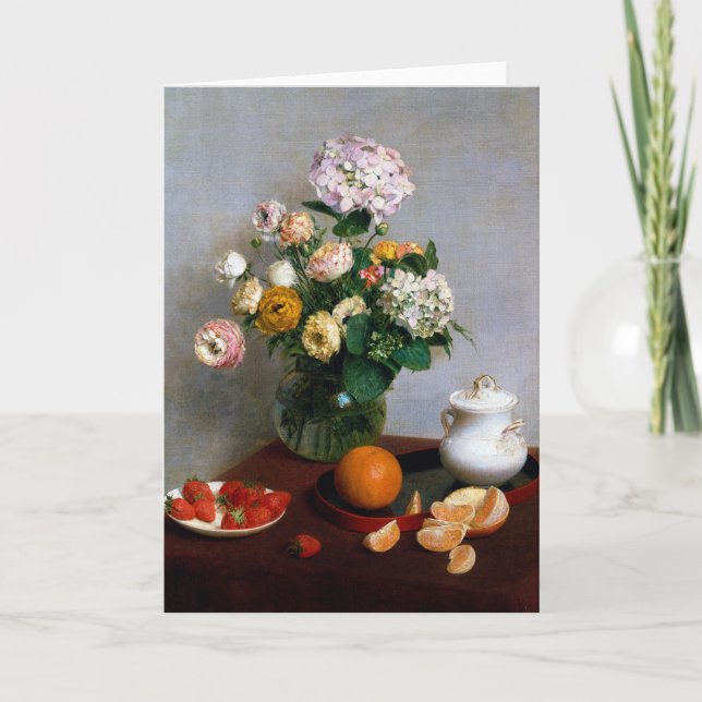 Cartão Flores e Frutas, Henri Fantin-Latour (Frente)