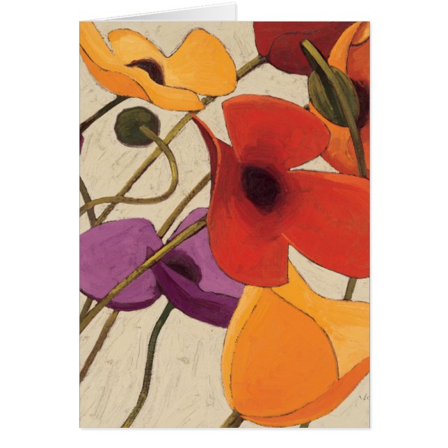 Cartão Flores e hastes do primavera (Frente)