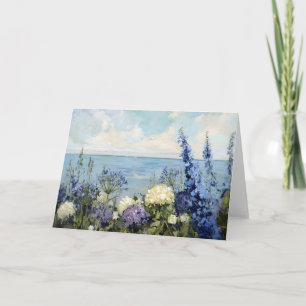 Cartão Flores e pintura marítima