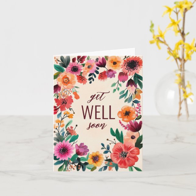 Cartão Flores em Aquarela em Negrito  EM BREVE PERSONALIZ (Flor Amarela)