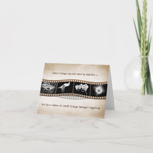 Cartão flores em fita com aspas (Frente)