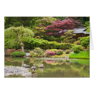Cartão Flores em flor no Jardim Japonês,