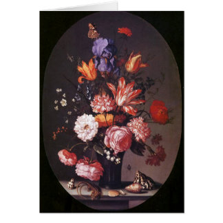 Cartão Flores em um vaso de vidro