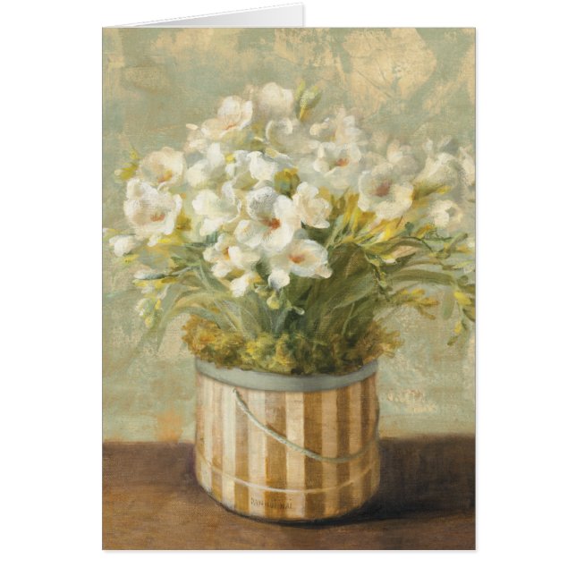 Cartão Flores em uma caixa do chapéu (Frente)