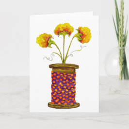 Cartão Flores em Wooden Spool