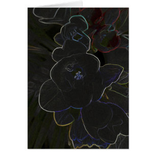 Cartão flores freesia esboçadas