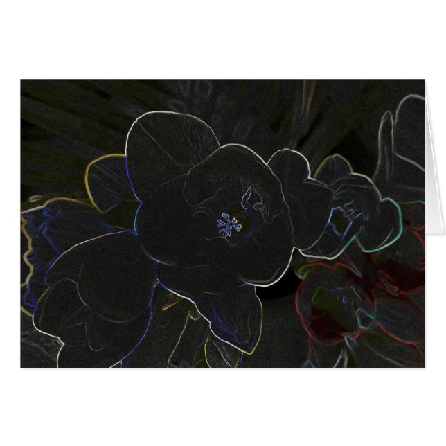 Cartão flores freesia esboçadas (Frente Horizontal)