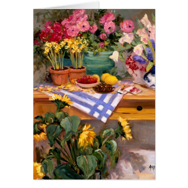 Cartão Flores frescas mim (Frente)