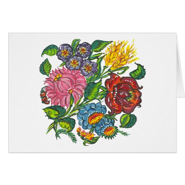 Cartão flores húngaras (Frente Horizontal)