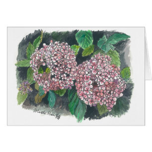 Cartão flores - Hydrangea cor-de-rosa
