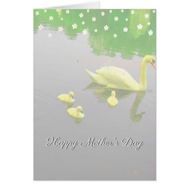 Cartão Flores & Lago dos Cisnes Dia das Mães (Frente)