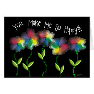 Cartão Flores lésbicas alegres do arco-íris