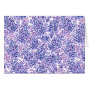 Cartão Flores lilás de cor aquosa violeta