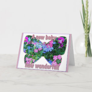 Cartão Flores mistas Nova placa cor-de-rosa para Parabéns