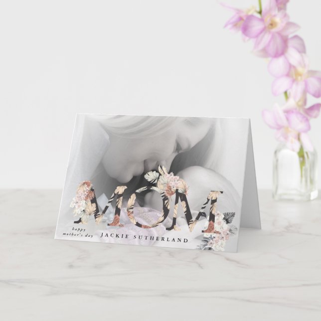 Cartão Flores modernas da Pampas para o Dia das Mães (Orquídea)