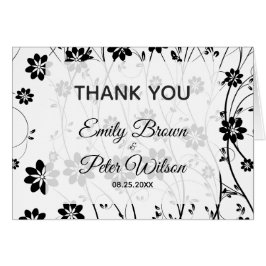 Cartão Flores Negras Bonitas - Obrigado