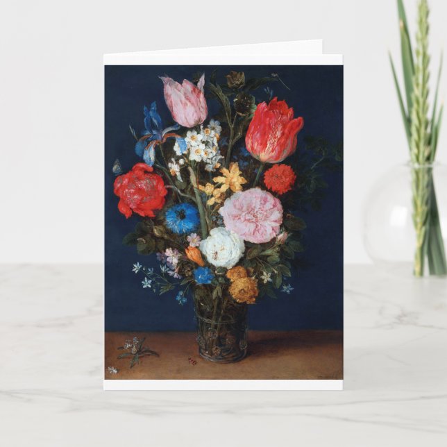 Cartão Flores no Vaso, Jan Brueghel, o Velho (Frente)