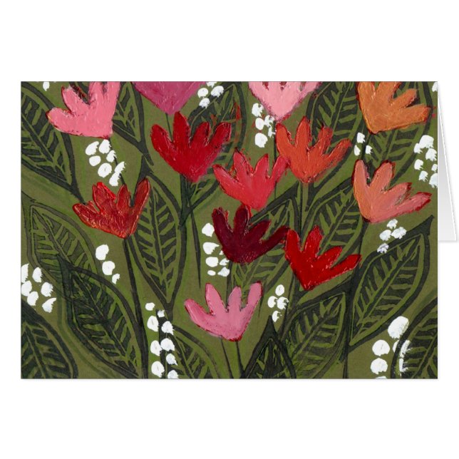 Cartão Flores num campo de sonho (Frente Horizontal)