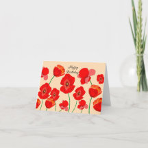 Flores Papoulas Vermelhas Personalizadas  