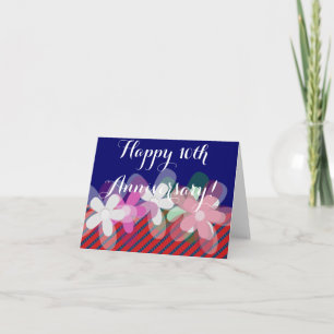 Cartão flores para 10º aniversário de casamento