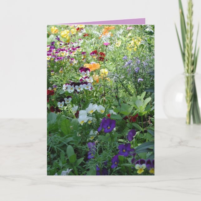 Cartão Flores para o seu aniversário (Frente)