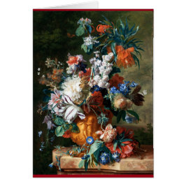 Cartão Flores: pintura por Mestre holandês Jan van Huysum