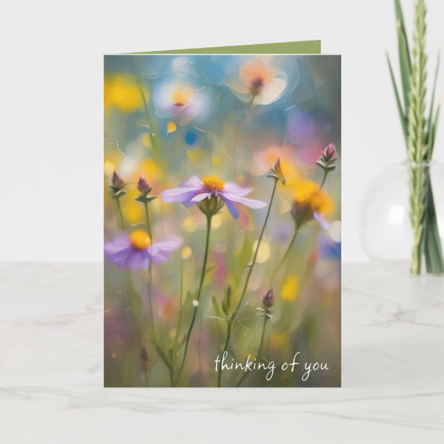 Cartão Flores quentes pensando em você (Frente)