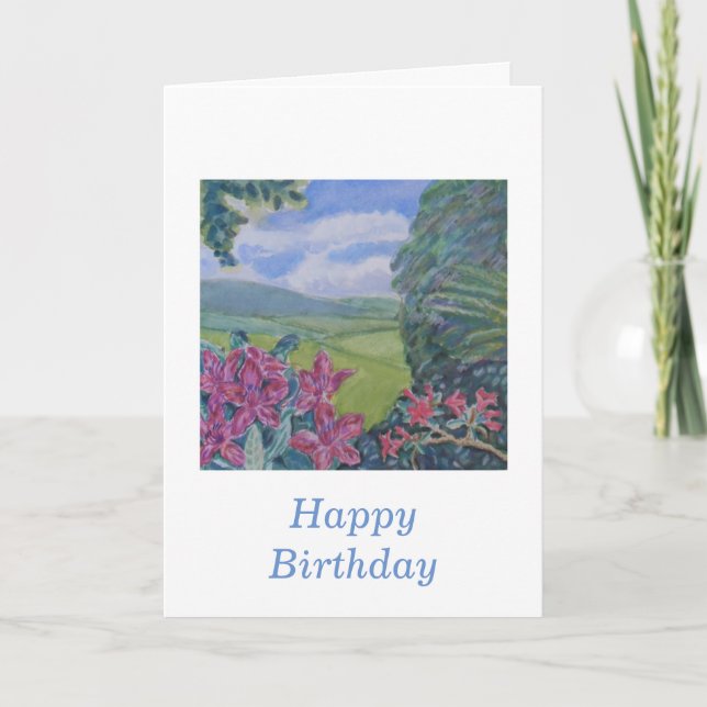 Cartão Flores Rhododendron (Frente)