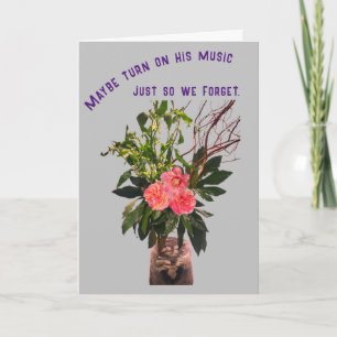 Cartão Flores rosa e cartão-poema