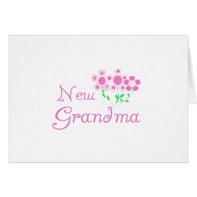 Cartão Flores Rosa Novas Camisetas e presentes para vovó (Frente Horizontal)