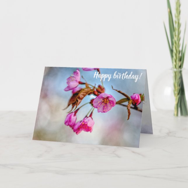 Cartão Flores Sakura Em Cores Rosa Suaves Em Springtime (Frente)