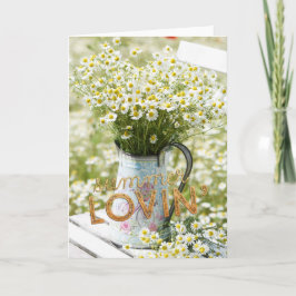 Cartão Flores Selvagens de Campo de Amor de Verão + Texto