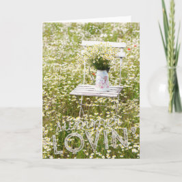 Cartão Flores Selvagens de Campo de Amor de Verão + Texto