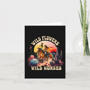 Cartão Flores Selvagens de Cavalos Soltos - Ho Selvagem