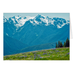 Cartão Flores selvagens e montanhas