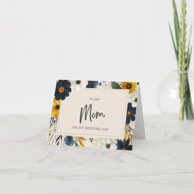 Cartão Flores Selvagens Elegantes Para O Casamento Da Min (Frente)