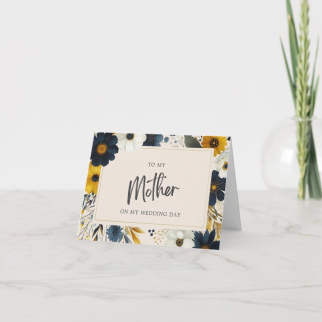 Cartão Flores Selvagens Elegantes Para O Casamento Da Min (Frente)