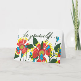 Cartão Flores Selvagens para Coragem