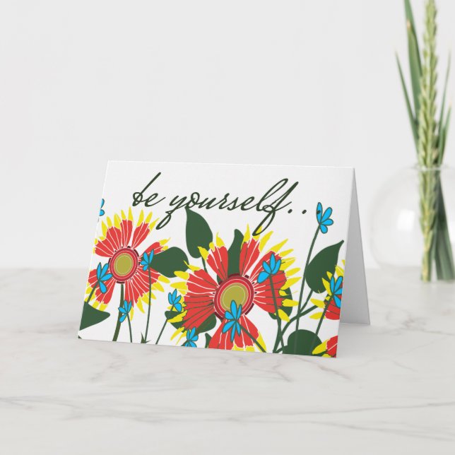 Cartão Flores Selvagens para Coragem (Frente)