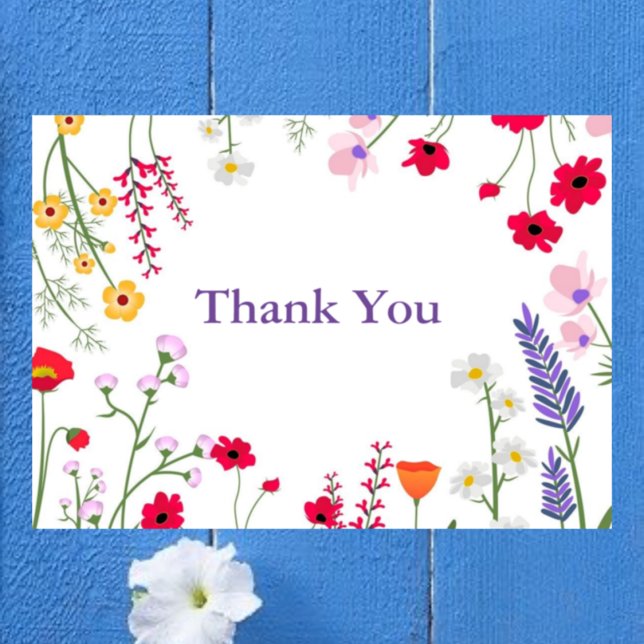 Cartão Flores selvagens te obrigado (Criador carregado)