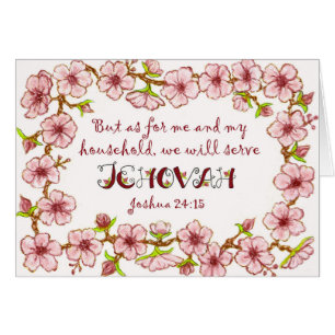 Cartão Flores~Serve Jehovah Escritura~Cartão Grande