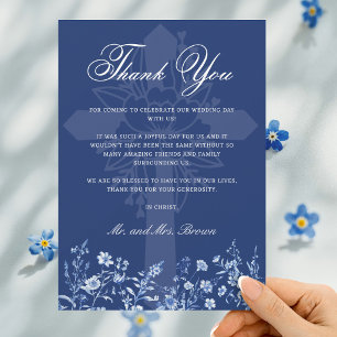 Cartão Flores silvestres em Agradecimento de Casamento Az