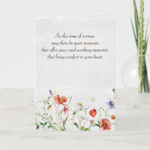 Cartão Flores Silvestres em Aquarela para Condolências