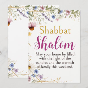 Cartão Flores Silvestres Floral Botânico Shabbat Shalom A