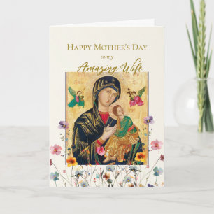 Cartão Flores Silvestres Pastel Dia das Mães Marido para