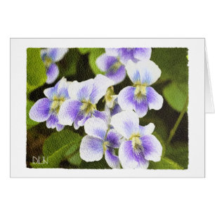 Cartão Flores silvestres violetas/ Floral/Aquarela