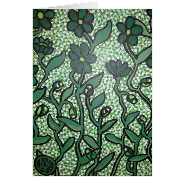 Cartão Flores verdes (Frente)